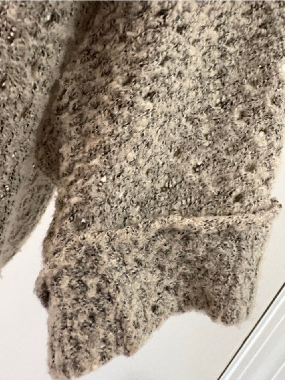 Cotton On Open Knit Cocoon Cardigan Sweater Grey/Beige Boho Size S - Picture 4 of 13
